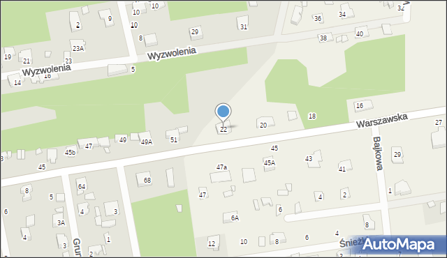 Długa Szlachecka, Warszawska, 22, mapa Długa Szlachecka