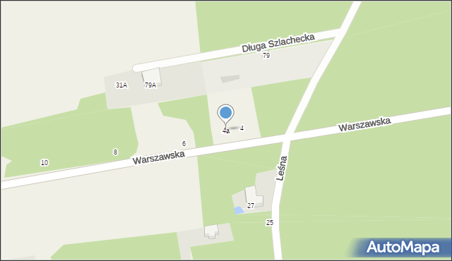 Długa Szlachecka, Warszawska, 4a, mapa Długa Szlachecka