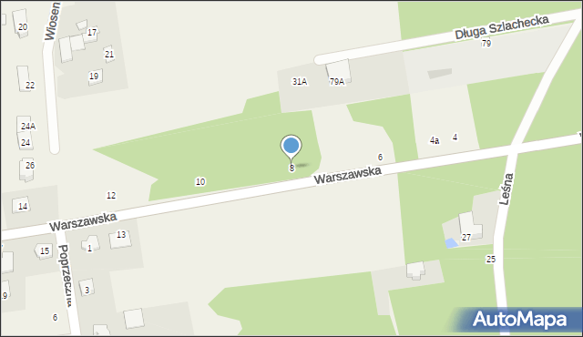 Długa Szlachecka, Warszawska, 8, mapa Długa Szlachecka