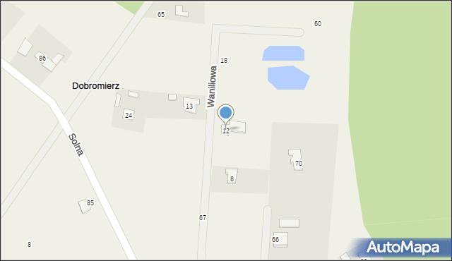 Dobromierz, Waniliowa, 12, mapa Dobromierz