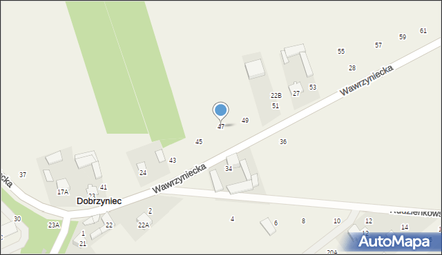 Dobrzyniec, Wawrzyniecka, 47, mapa Dobrzyniec
