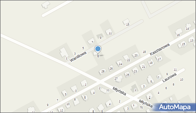 Dopiewo, Waniliowa, 6, mapa Dopiewo