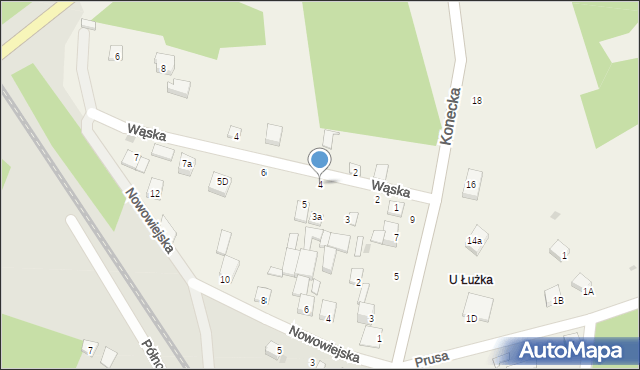 Dyszów, Wąska, 4, mapa Dyszów