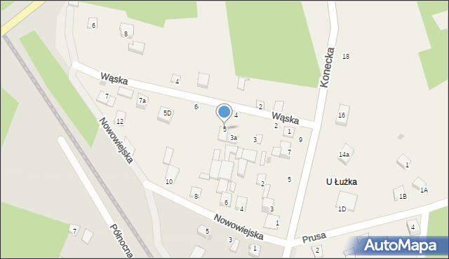 Dyszów, Wąska, 5, mapa Dyszów