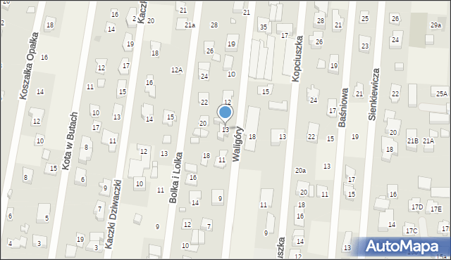 Dziekanów Leśny, Waligóry, 13, mapa Dziekanów Leśny