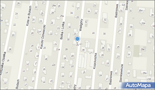 Dziekanów Leśny, Waligóry, 21, mapa Dziekanów Leśny