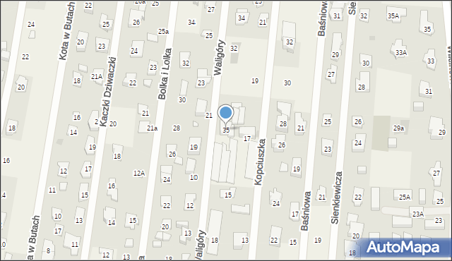 Dziekanów Leśny, Waligóry, 35, mapa Dziekanów Leśny