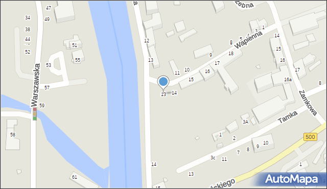 Elbląg, Wapienna, 13, mapa Elbląga