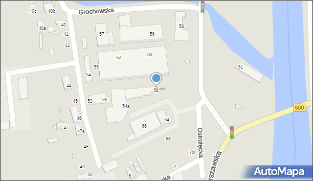 Elbląg, Warszawska, 54, mapa Elbląga