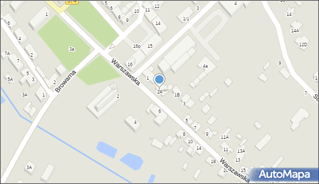 Gąbin, Warszawska, 1A, mapa Gąbin