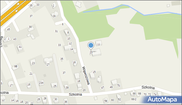 Gaj, Wąwozowa, 13, mapa Gaj