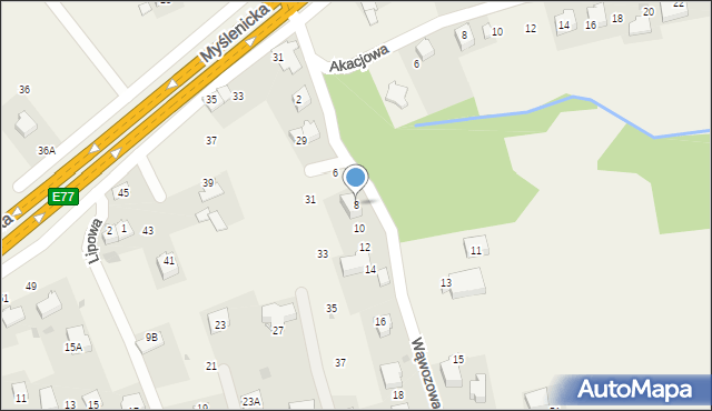 Gaj, Wąwozowa, 8, mapa Gaj