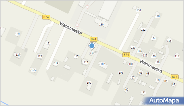 Garbów, Warszawska, 113, mapa Garbów