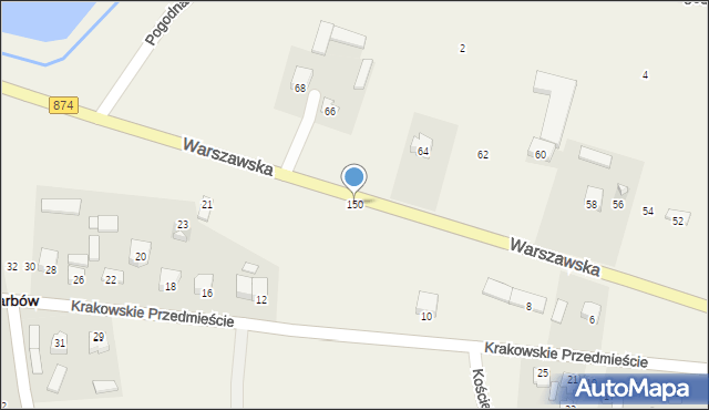 Garbów, Warszawska, 150, mapa Garbów