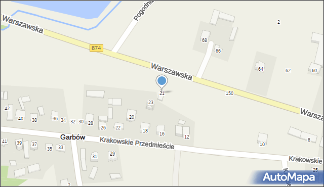 Garbów, Warszawska, 21, mapa Garbów