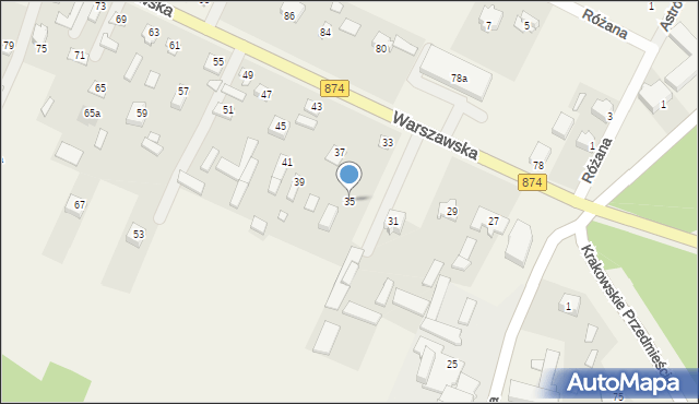 Garbów, Warszawska, 35, mapa Garbów