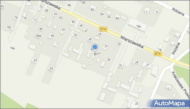 Garbów, Warszawska, 39, mapa Garbów