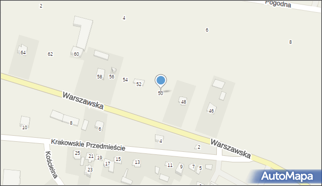 Garbów, Warszawska, 50, mapa Garbów