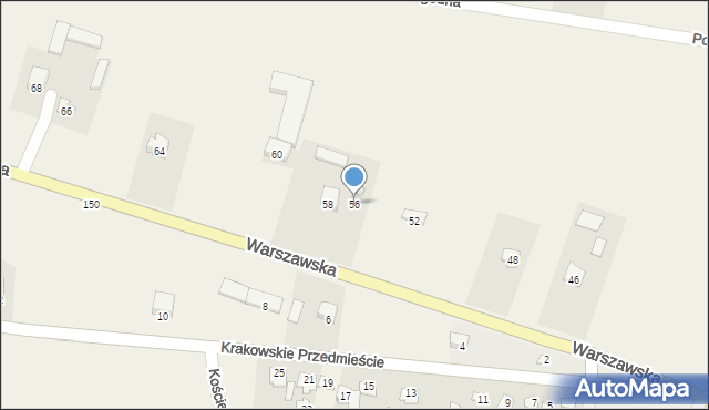 Garbów, Warszawska, 56, mapa Garbów