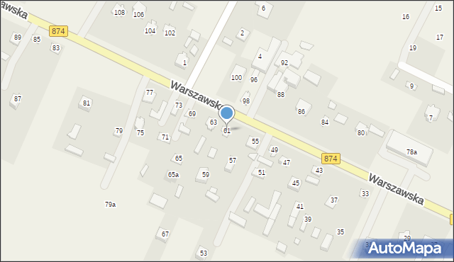 Garbów, Warszawska, 61, mapa Garbów