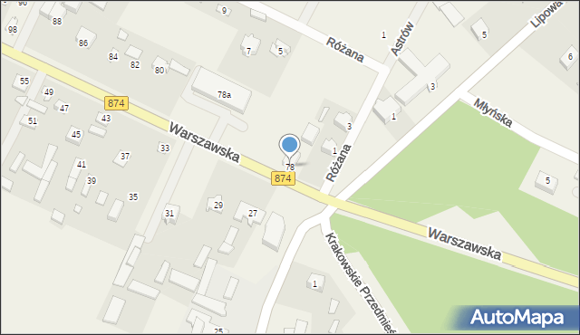 Garbów, Warszawska, 78, mapa Garbów