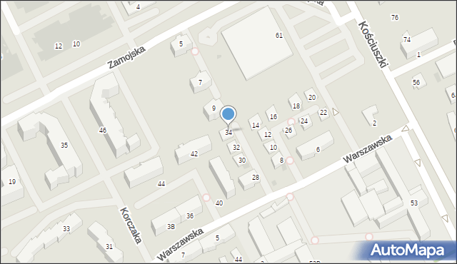 Garwolin, Warszawska, 34, mapa Garwolin