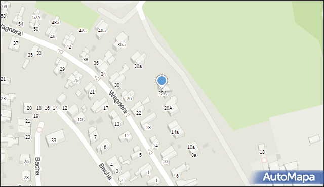 Gdańsk, Wagnera Ryszarda, 22A, mapa Gdańska