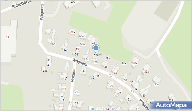 Gdańsk, Wagnera Ryszarda, 52A, mapa Gdańska