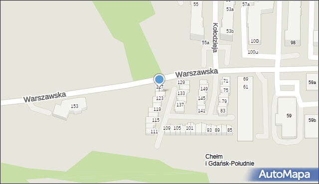 Gdańsk, Warszawska, 125, mapa Gdańska