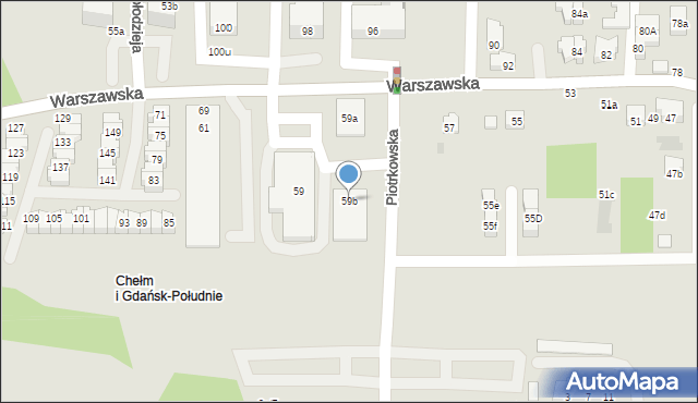 Gdańsk, Warszawska, 59b, mapa Gdańska