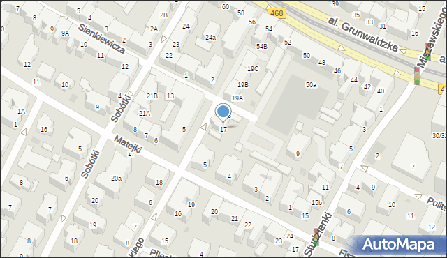 Gdańsk, Wassowskiego Józefa, 17, mapa Gdańska