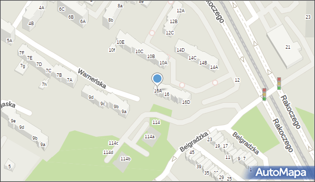 Gdańsk, Warneńska, 16A, mapa Gdańska