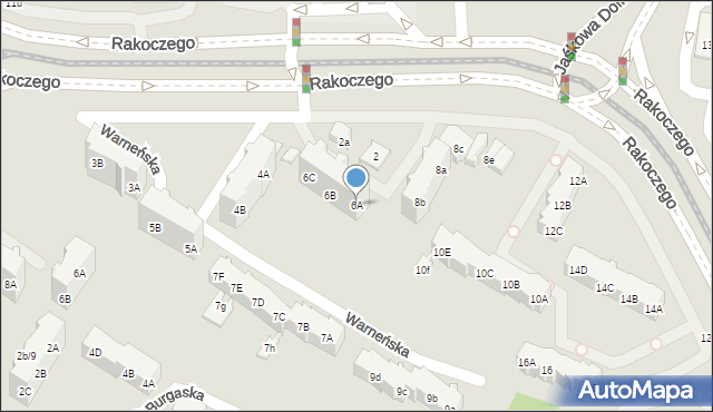 Gdańsk, Warneńska, 6A, mapa Gdańska