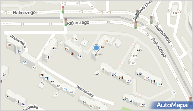 Gdańsk, Warneńska, 8b, mapa Gdańska