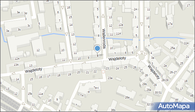 Gdańsk, Wajdeloty, 8, mapa Gdańska