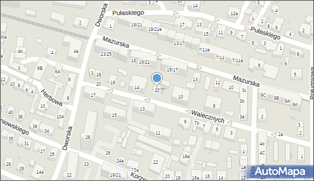 Gdańsk, Walecznych, 12, mapa Gdańska