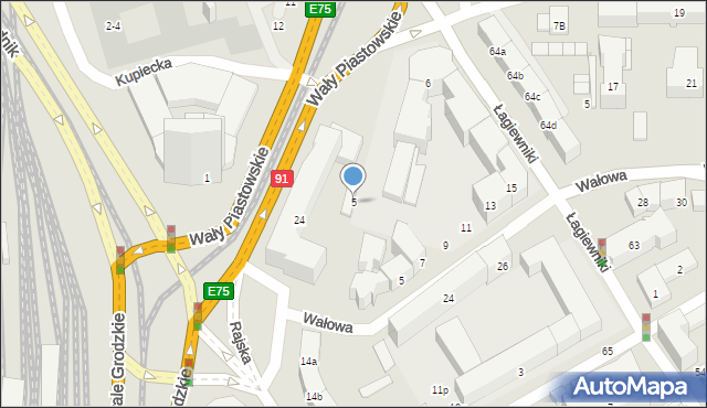 Gdańsk, Wały Piastowskie, 5, mapa Gdańska