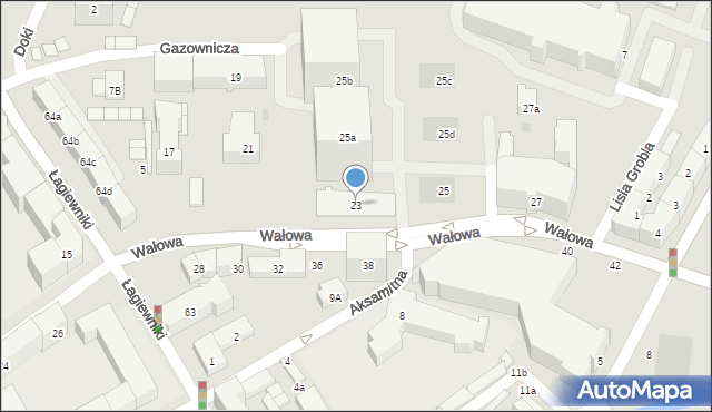 Gdańsk, Wałowa, 23, mapa Gdańska