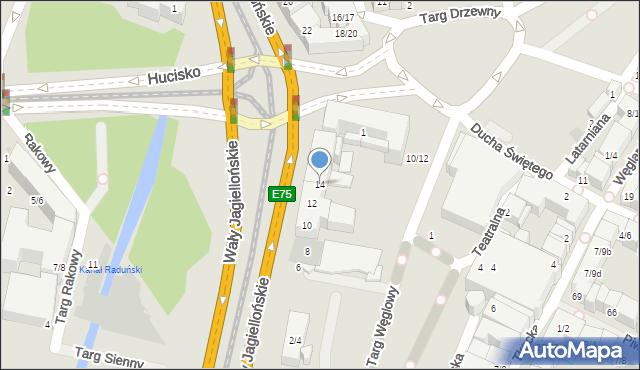 Gdańsk, Wały Jagiellońskie, 14, mapa Gdańska