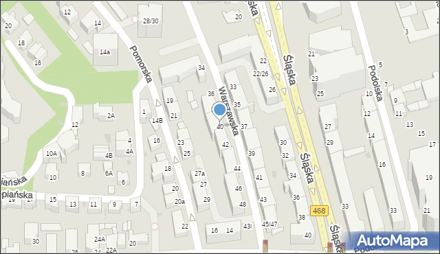 Gdynia, Warszawska, 40, mapa Gdyni