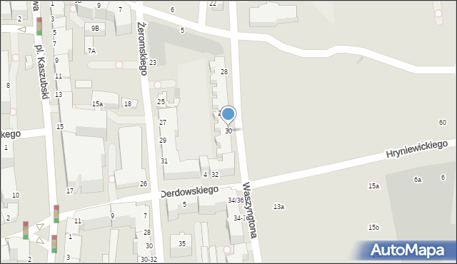 Gdynia, Waszyngtona Jerzego, 30, mapa Gdyni