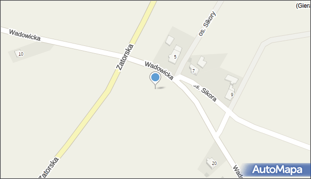 Gierałtowice, Wadowicka, 16b, mapa Gierałtowice