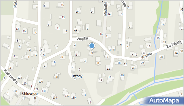 Gilowice, Wąska, 6, mapa Gilowice