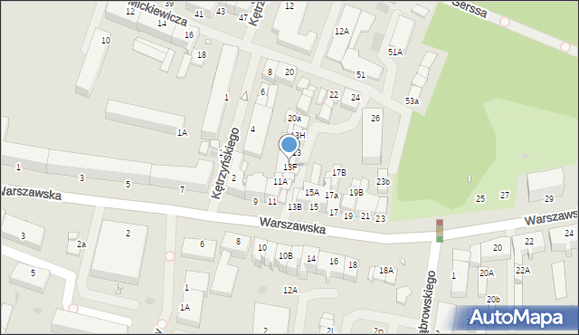 Giżycko, Warszawska, 13F, mapa Giżycko