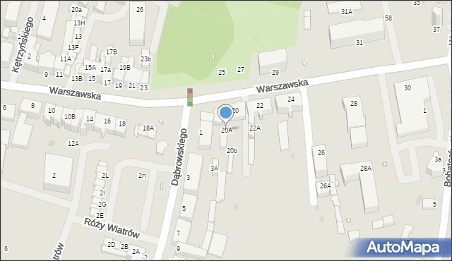 Giżycko, Warszawska, 20A, mapa Giżycko