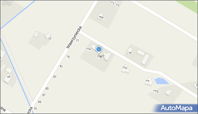 Glinianka, Wawrzyniecka, 77B, mapa Glinianka