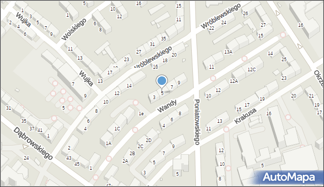 Gliwice, Wandy, 5, mapa Gliwic