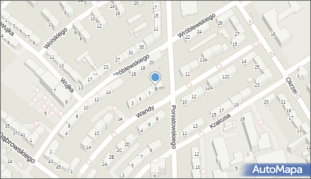 Gliwice, Wandy, 9, mapa Gliwic