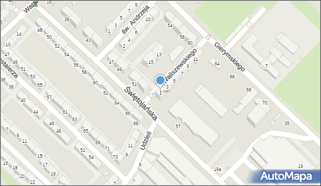 Gliwice, Waliszewskiego Zygmunta, 1, mapa Gliwic