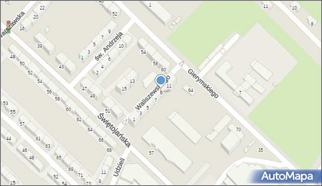 Gliwice, Waliszewskiego Zygmunta, 9, mapa Gliwic